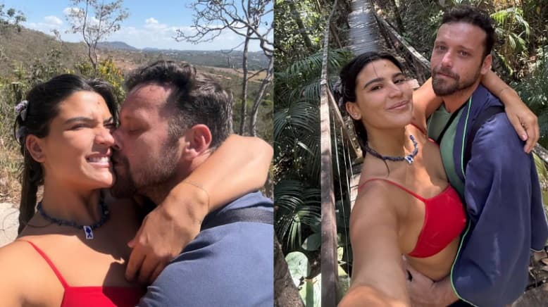 Giulia Costa curte viagem em clima de romance com o novo namorado: ‘Florescendo’