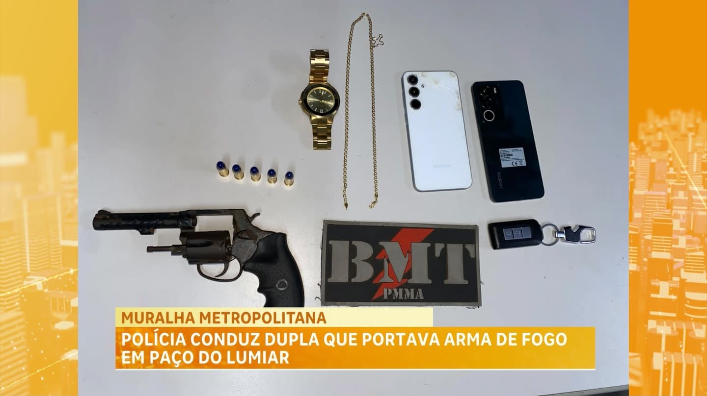 Dupla é presa em Paço do Lumiar com arma e suspeita de embriaguez