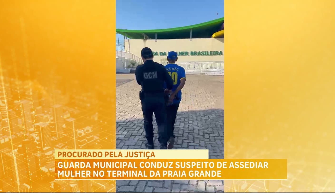 Homem é detido após denúncia de importunação sexual em ônibus no Terminal da Praia Grande