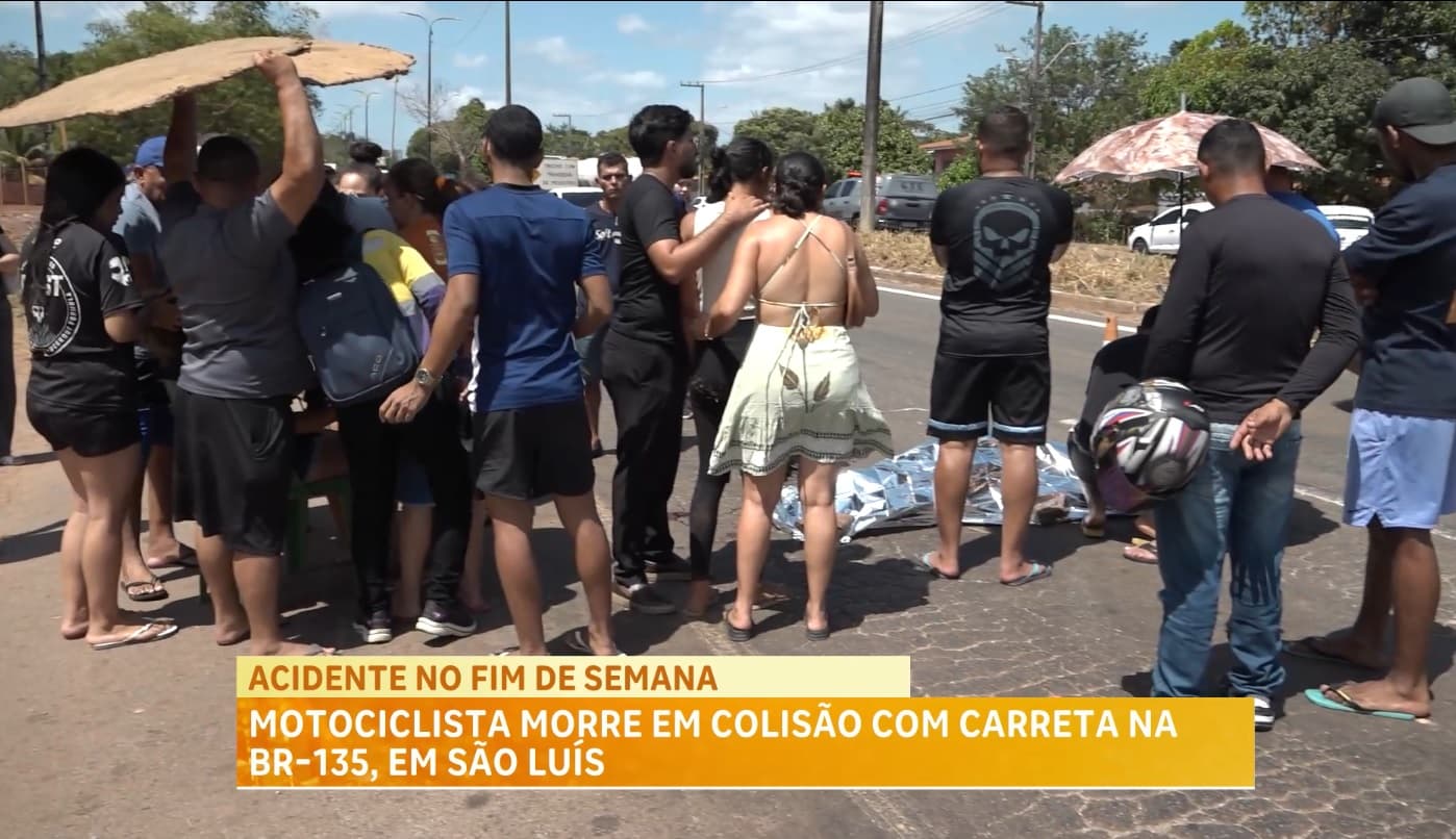 Motociclista morre após colidir com carreta na BR-135, em São Luís