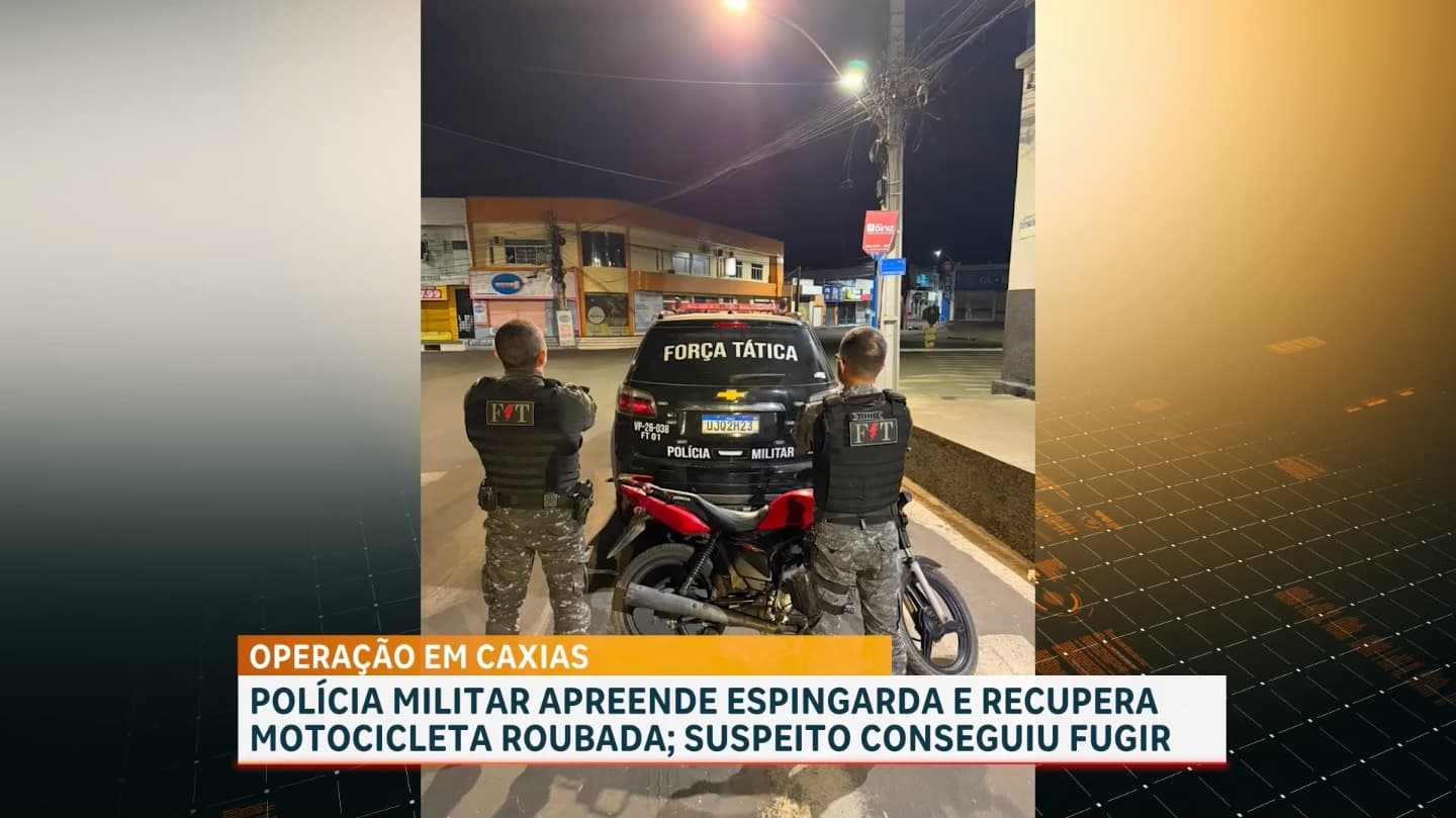 PM recupera moto roubada e apreende espingarda durante ação em Caxias