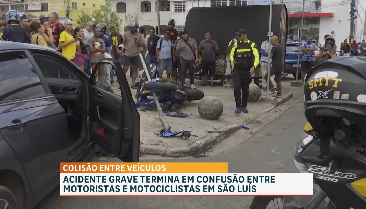 Motociclista fica ferido após colisão com carro em São Luís