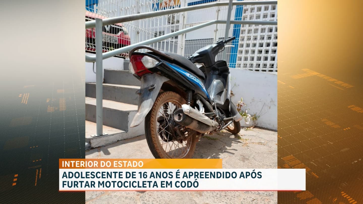 Adolescente é apreendido em Codó pela posse de motocicleta furtada