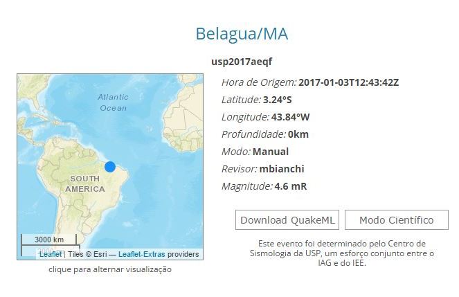 Tremor de terra é sentido em São Luís na manhã desta terça (3)