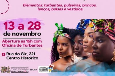 Exposição reúne diversos elementos e acessórios da moda e cultura negra