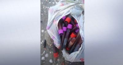Polícia investiga caso de sacola com ampolas de sangue em praia