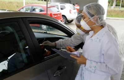 Covid-19: drive-thru já fez mais de 8 mil testes no Parque do Rangedor