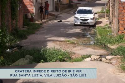 Buraco é motivo de reclamação em rua da Vila Luizão