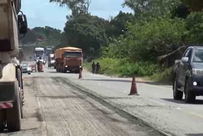 Obras de duplicação da pista da BR-135 são retomadas no MA