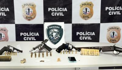 Polícia apreensão de drogas, armas e munições no Recanto Fialho