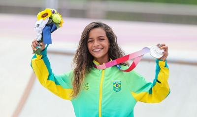 Maranhense Rayssa Leal conquista prata no skate em Tóquio 2020