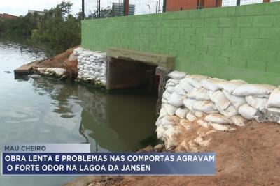 Obra lenta e problemas nas comportas agravam o forte odor na Lagoa da Jansen