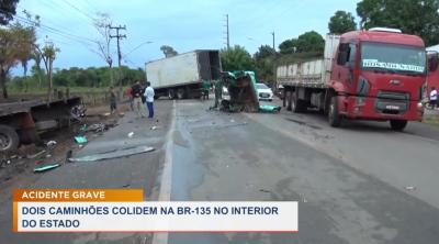 Itapecuru: duas pessoas ficam feridas em acidente com caminhões