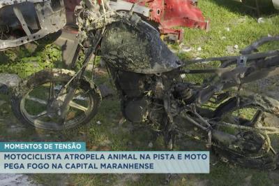 Motociclista tem corpo parcialmente queimado após acidente