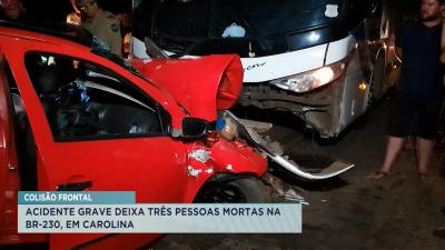 Carolina:  acidente grave deixa 3 pessoas mortas na BR-230