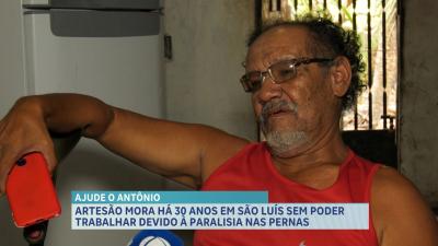 Artesão mora há 30 anos em São Luís sem poder trabalhar devido à paralisia nas pernas