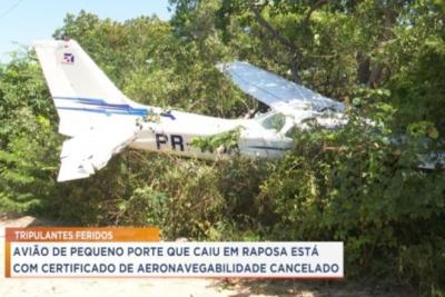 Avião monomotor que caiu em Raposa está com Certificado de Aeronavegabilidade cancelado