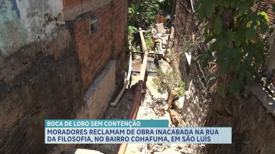 Moradores reclamam de obra inacabada em uma galeria de esgoto na capital