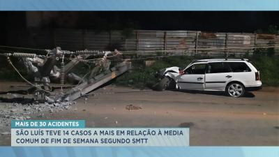 São Luís teve mais de 30 acidentes no fim de semana segundo a SMTT