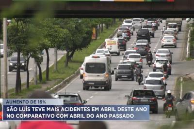 São Luís teve aumento de 16% no número de acidentes de trânsito no mês de abril
