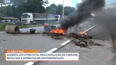 Itapecuru: manifestantes interditam BR-135 após atropelamento