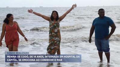 Adolescente internada no Hospital da Ilha realiza o sonho de conhecer o mar
