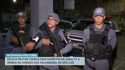 Polícia conduz dois suspeitos de assalto a ônibus na Avenida dos Holandeses