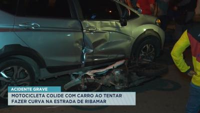 Motociclista fica ferido em colisão na Estrada de Ribamar