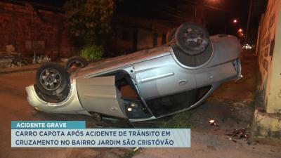 Câmeras registram acidente de trânsito no bairro Jd. São Cristóvão