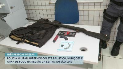 PM apreende colete e espingarda na região da Estiva, em São Luís