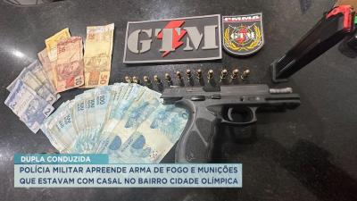 Casal é conduzido por porte ilegal de arma de fogo na Cidade Olímpica