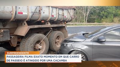 Mulher filma acidente de trânsito de dentro de carro na BR-135