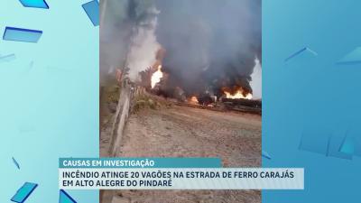 Incêndio atinge vagões de trem na Estrada de Ferro Carajás