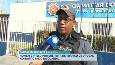 Polícia conduz suspeito de tráfico de drogas na região do Anjo da Guarda