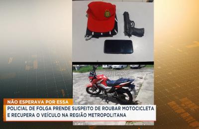 PM de folga recupera motocicleta e prende suspeito de roubo