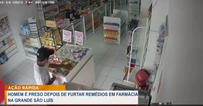 Homem é preso por furto de medicamentos em farmácia