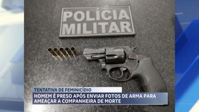 Homem é preso após enviar foto de arma de fogo para ameaçar companheira de morte