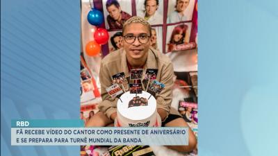 Fã do grupo RBD recebe vídeo de cantor e se prepara para turnê mundial da banda 