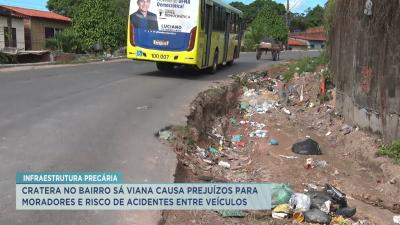 Cratera causa prejuízos e risco de acidentes no bairro Sá Viana
