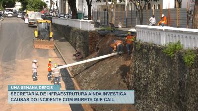 Secretaria de Infraestrutura ainda investiga a queda do muro próximo ao Palácio dos Leões 