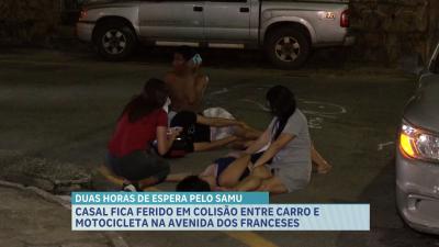 Casal fica ferido em colisão com carro, na Av. dos Franceses, em São Luís