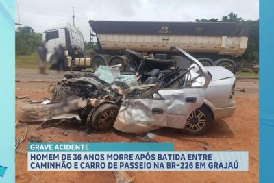 Motorista morre ao colidir com carreta na BR-226, em Grajaú