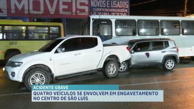 Acidente envolvendo quatro veículos é registrado no Centro de São Luís