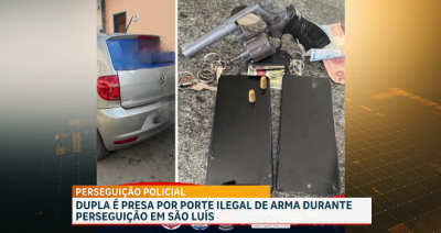 Dupla é detida por suspeita de porte ilegal de armas durante perseguição