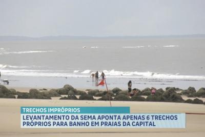 Relatório aponta 16 trechos impróprios para banho em praias de São Luís