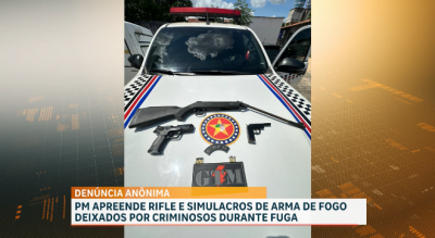 Polícia Militar apreende rifle, simulacros de arma de fogo e munições durante operação no bairro Vila Brasil em São Luís