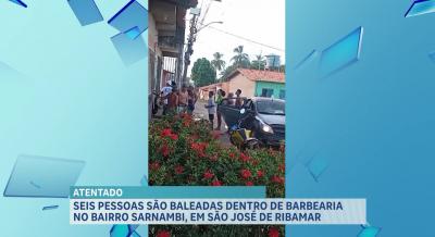 Ataque a tiros em barbearia deixa seis pessoas feridas em São José de Ribamar