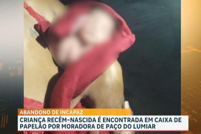 Criança recém-nascida é abandonada em caixa de papelão em Paço do Lumiar