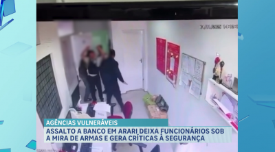 Trio armado invade agência bancária em Arari e foge com dinheiro