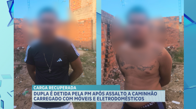 Suspeitos são presos após assalto a caminhão carregado com móveis e eletrodomésticos